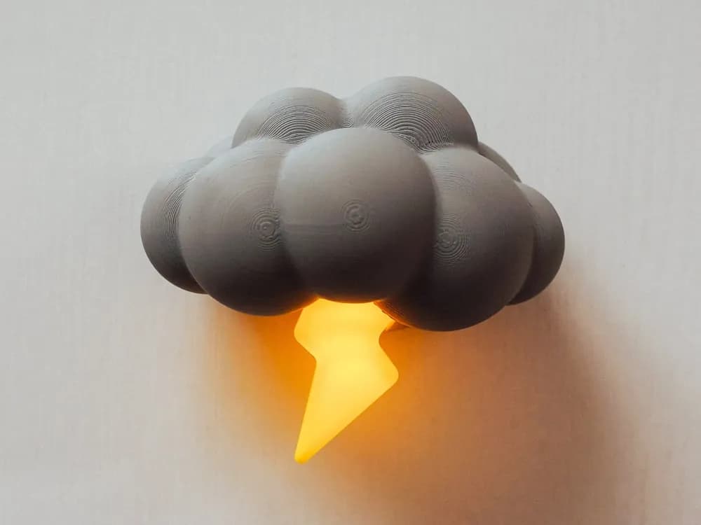 چراغ خواب مغناطیسی طرح ابر و صاعقه | Stormy Cloud Night Light ⚡️☁️